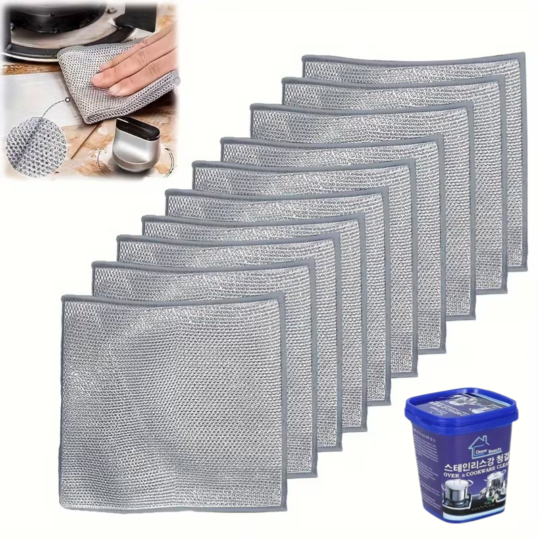 10 žičanih krpa za pranje + pasta za posuđe